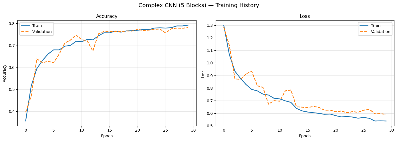 Complex CNN training curves